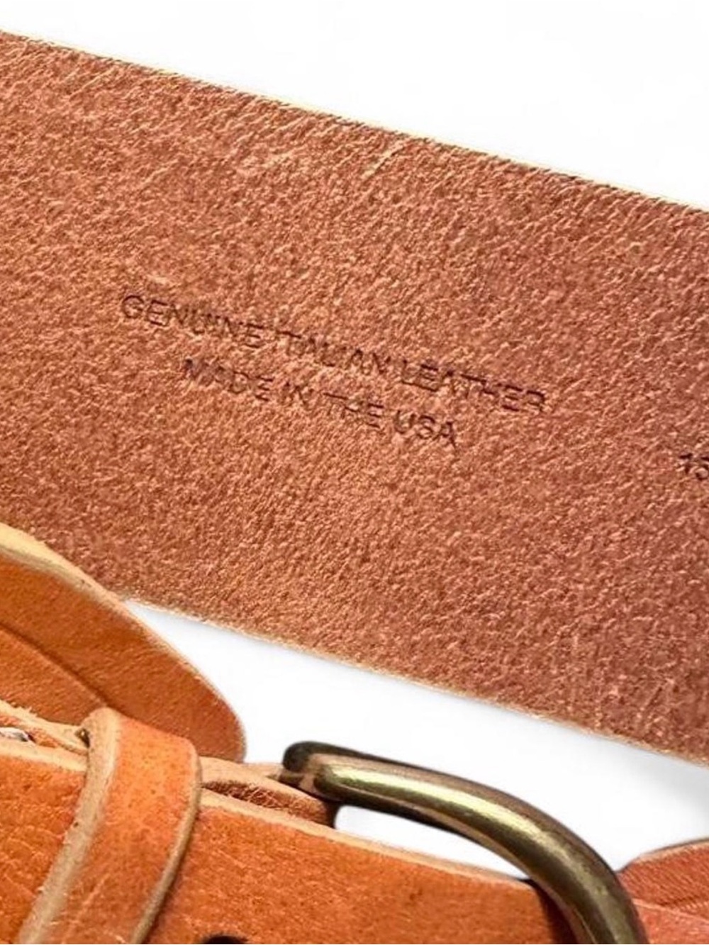 J. Crew Tan Leather Waist Belt with Gold Round Buckle - Picture 5 of 8